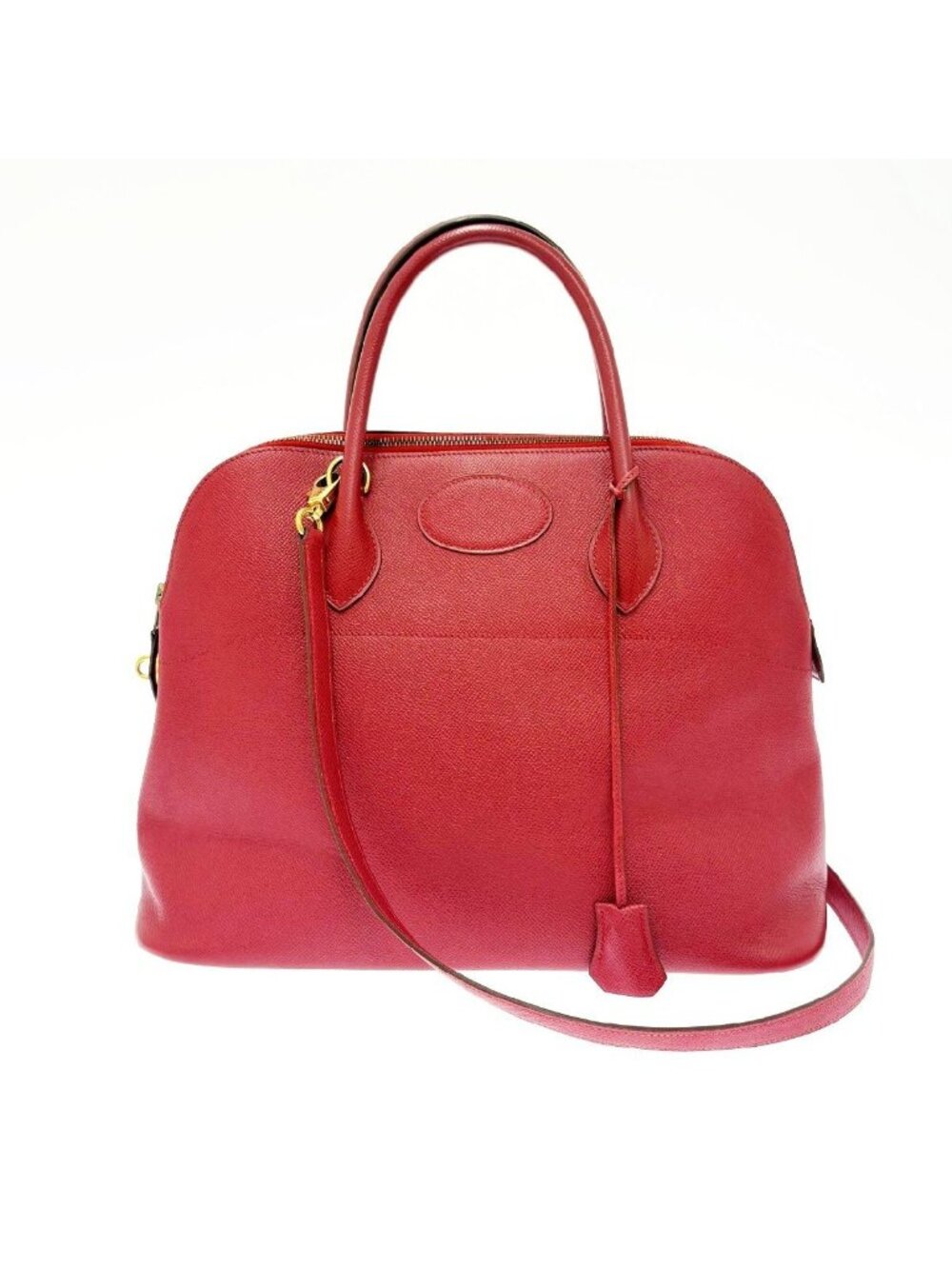 Hermes Courchevel Bolide 35 Gold Handbag Rouge